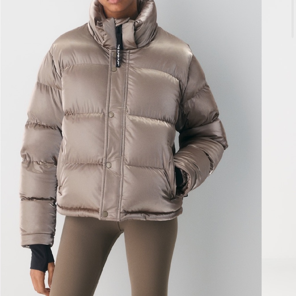 Aritzia Super Puff Bomber Jacket in Silver